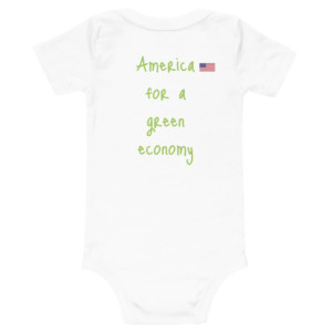 Baby short sleeve one piece - America for a green economy (English)
