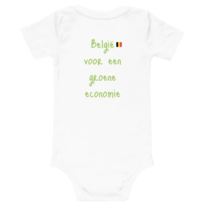 Baby short sleeve one piece - België voor een groene economie (Flemish Dutch)