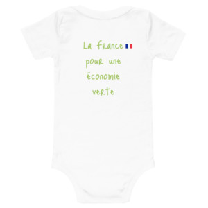 Baby short sleeve one piece - La France pour une économie verte (French)