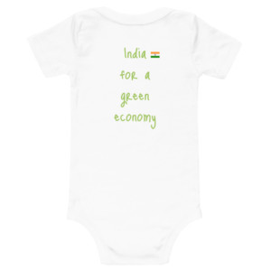 Baby short sleeve one piece - India for a green economy (English)