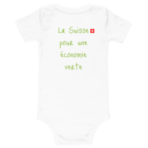 Baby short sleeve one piece - La Suisse pour une économie verte (French)