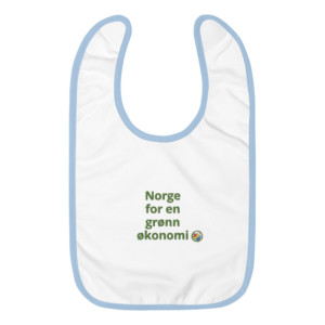 Embroidered baby bib - Norge for en grønn økonomi (Norwegian)
