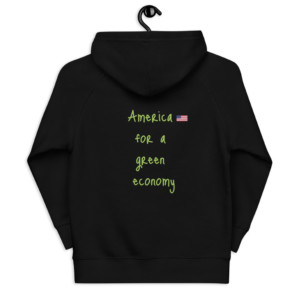 Kids hoodie (80% organic cotton, 20% recycled polyester) - America for a green economy (English)