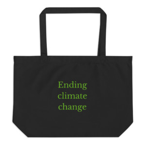 Large tote bag (100% organic cotton) - Ending climate change