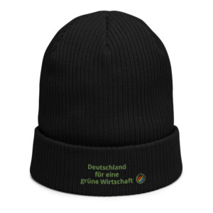 Ribbed beanie (100% organic cotton) - Deutschland für eine grüne Wirtschaft (German)