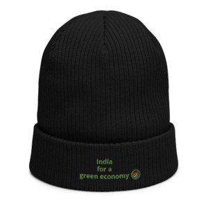 Ribbed beanie (100% organic cotton) - India for a green economy (English)