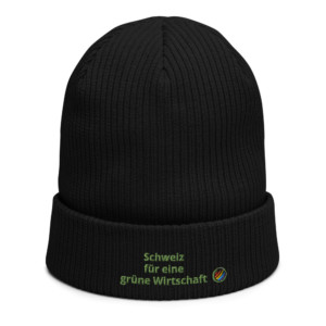 Ribbed beanie (100% organic cotton) - Schweiz für eine grüne Wirtschaft (German)