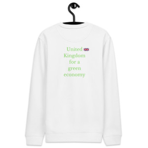Unisex sweatshirt (85% organic cotton, 15% recycled polyester) - United Kingdom for a green economy (English)