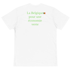 Sustainable unisex t-shirt (60% organic cotton, 40% recycled poly rPET) - La Belgique pour une économie verte (French)