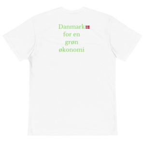 Sustainable unisex t-shirt (60% organic cotton, 40% recycled poly rPET) - Danmark for en grøn økonomi (Danish)