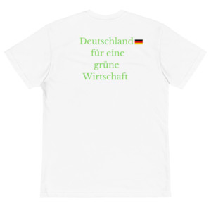 Sustainable unisex t-shirt (60% organic cotton, 40% recycled poly rPET) - Deutschland für eine grüne Wirtschaft (German)
