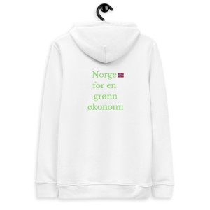 Unisex hoodie (85% organic ring-spun combed cotton, 15% recycled polyester) - Norge for en grønn økonomi (Norwegian)