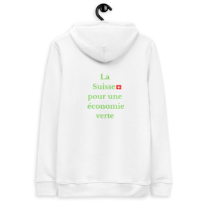 Unisex hoodie (85% organic ring-spun combed cotton, 15% recycled polyester) - La Suisse pour une économie verte (French)