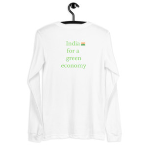 Unisex long sleeve tee - India for a green economy (English)