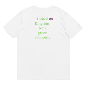 Unisex  t-shirt (100% organic cotton) - United Kingdom for a green economy (English)