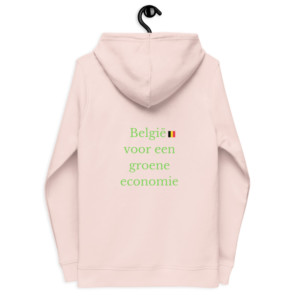 Women's fitted hoodie ( 80% ring-spun organic cotton, 20% recycled polyester) - België voor een groene economie (Flemish Dutch)