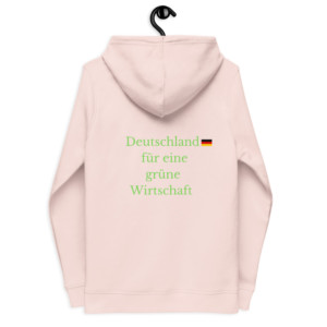 Women's fitted hoodie (80% organic cotton, 20% recycled polyester) - Deutschland für eine grüne Wirtschaft (German)
