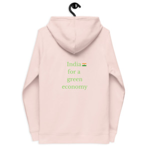 Women's fitted hoodie (80% organic cotton, 20% recycled polyester) - India for a green economy (English)
