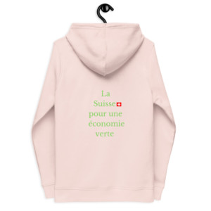 Women's fitted hoodie (80% organic cotton, 20% recycled polyester) - La Suisse pour une économie verte (French)